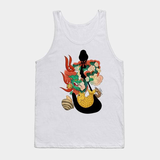 Minhwa: Chung(Royalty) A Type Tank Top by koreanfolkpaint